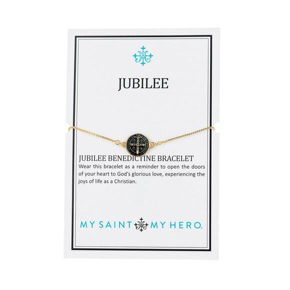 MY SAINT MY HERO Jubilee Benedictine Bracelet in Black & Gold - Picture 3 of 10
